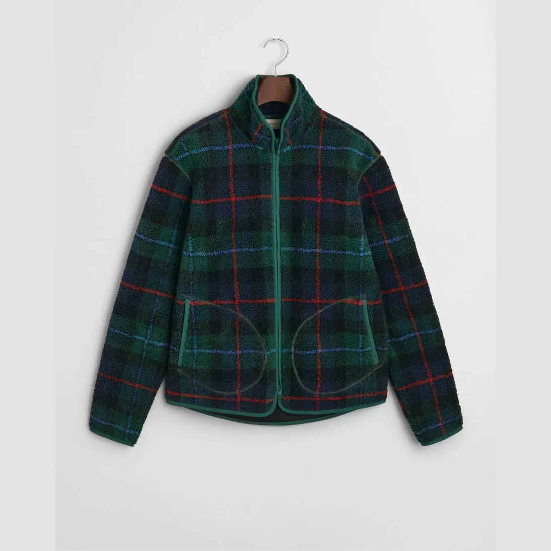 GANT Checked Fleece Jacket 2015095 Tartan Green