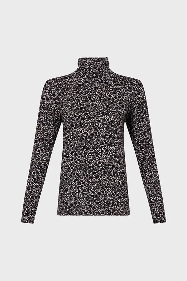 Gerard Darel AURELIE FLORAL TURTLENECK SWEATER