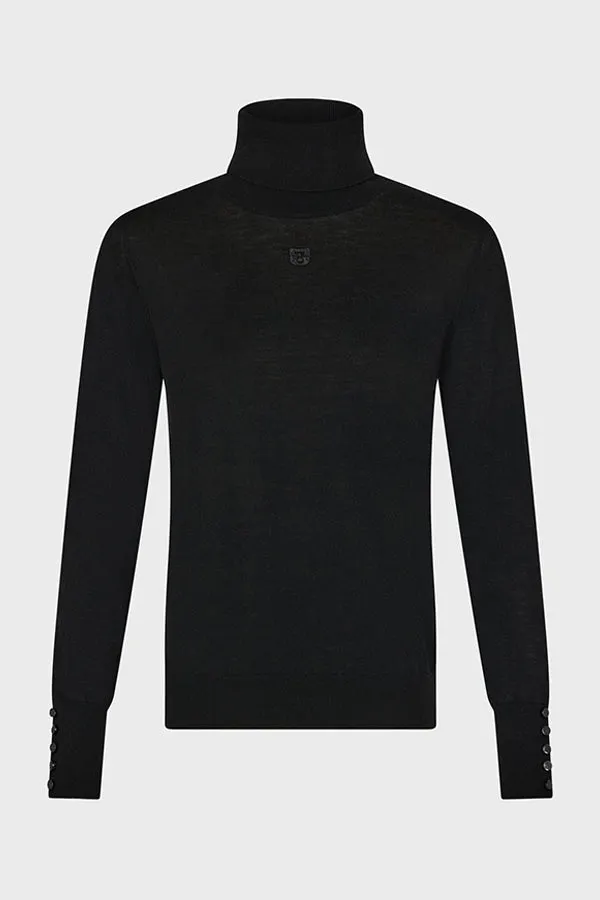 Gerard Darel JESSIE BLACK FINE WOOL TURTLENECK SWEATER