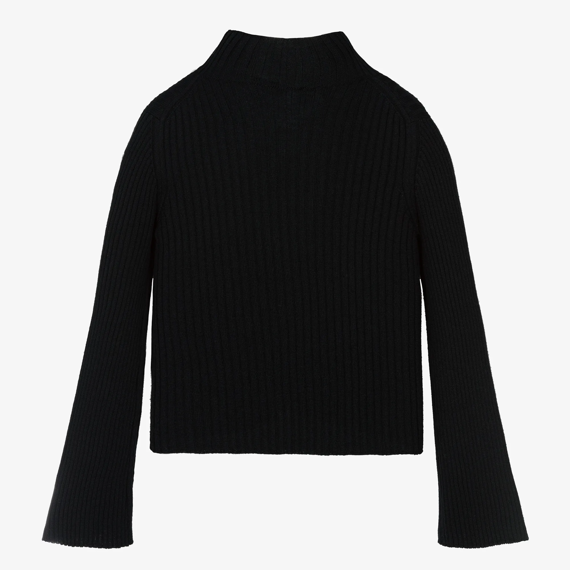 Girls Black Wool Turtleneck Sweater