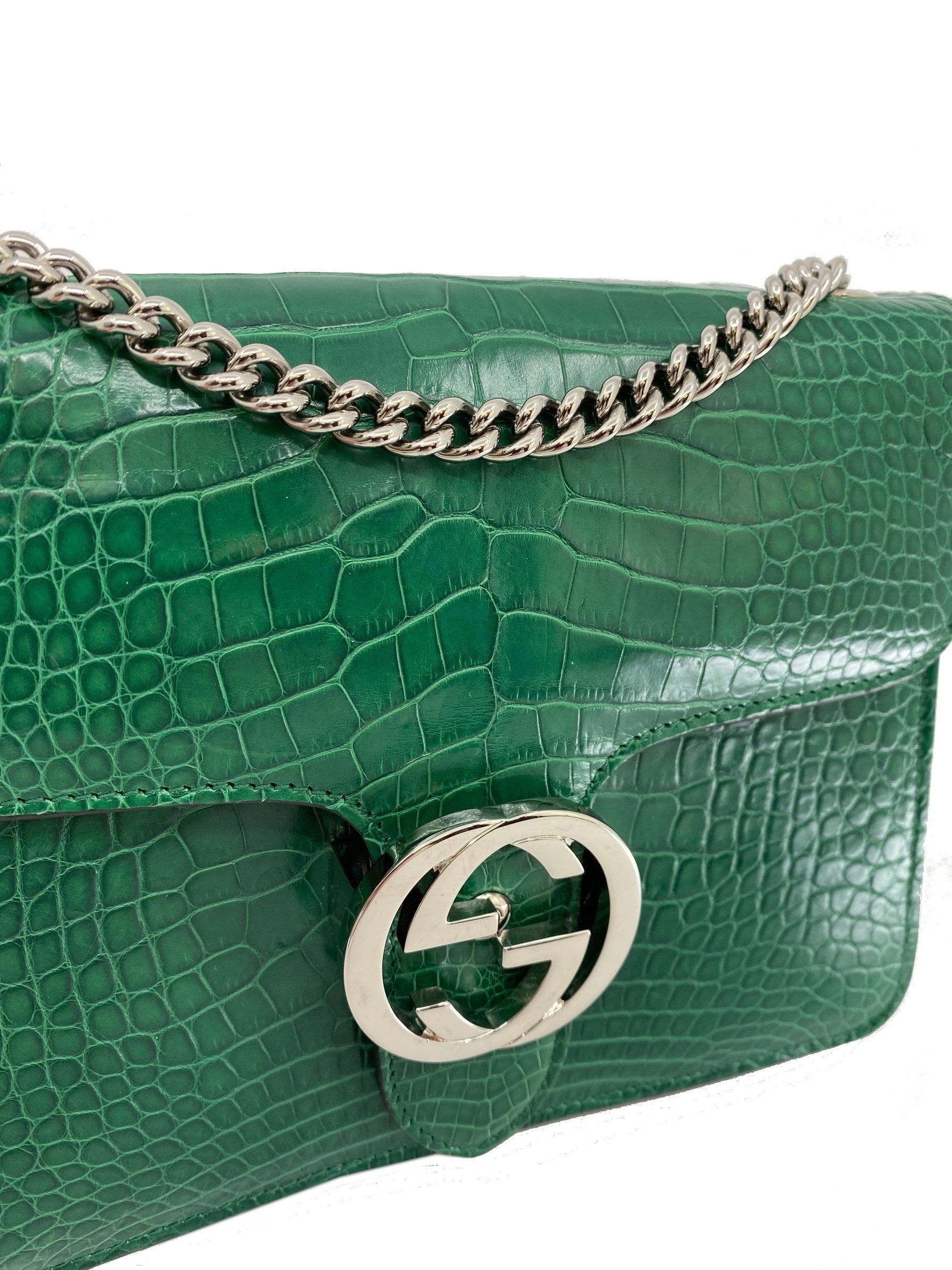 Gucci Dollar Crocodile Interlocking GG Bag