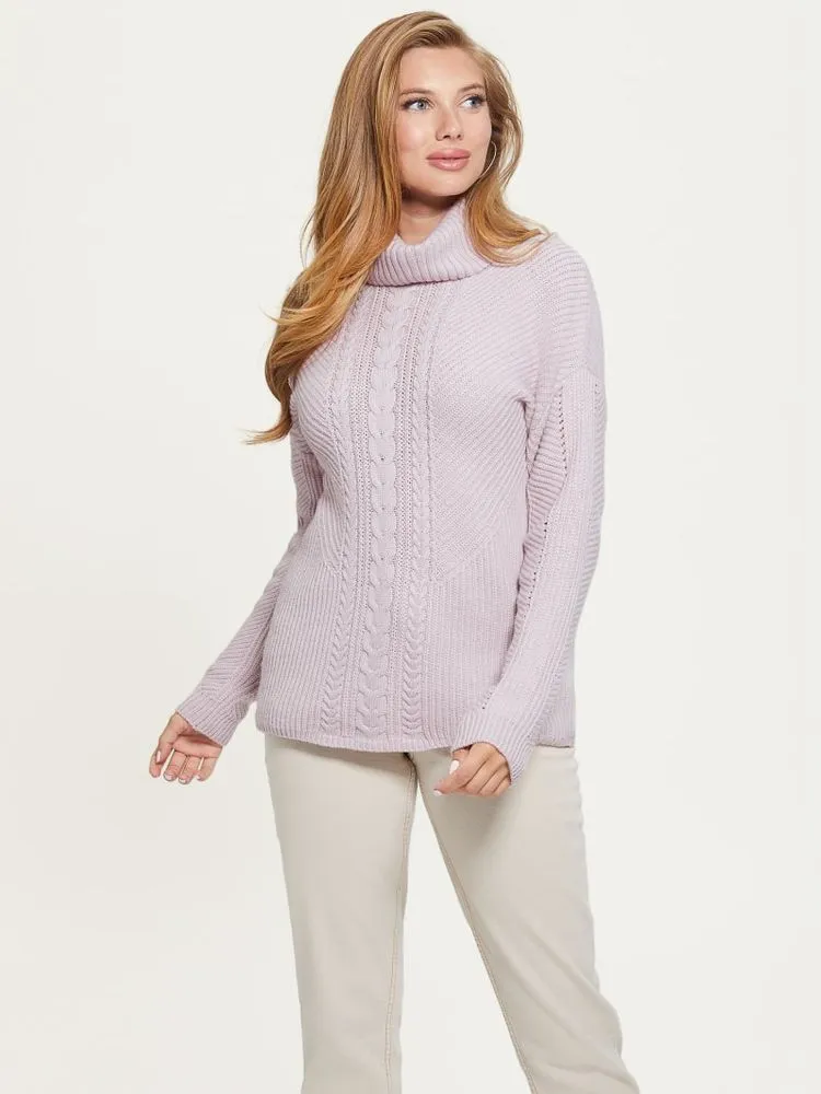 Guess Dawna Cable-Knit Turtleneck Sweater