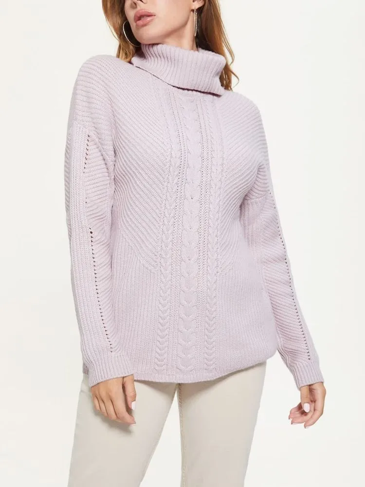 Guess Dawna Cable-Knit Turtleneck Sweater