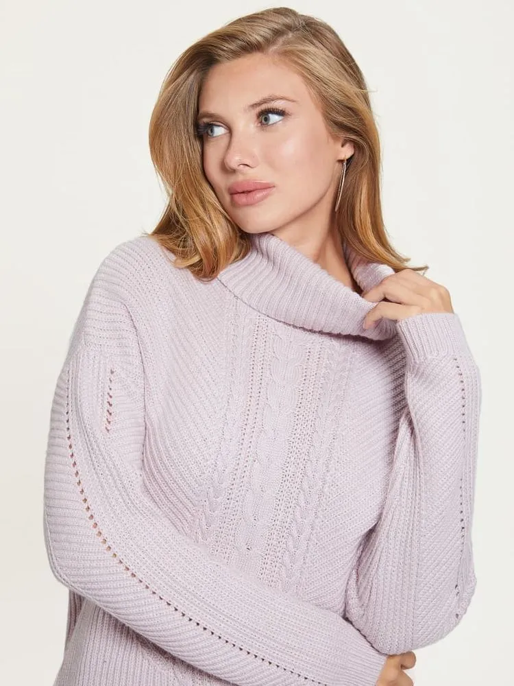 Guess Dawna Cable-Knit Turtleneck Sweater