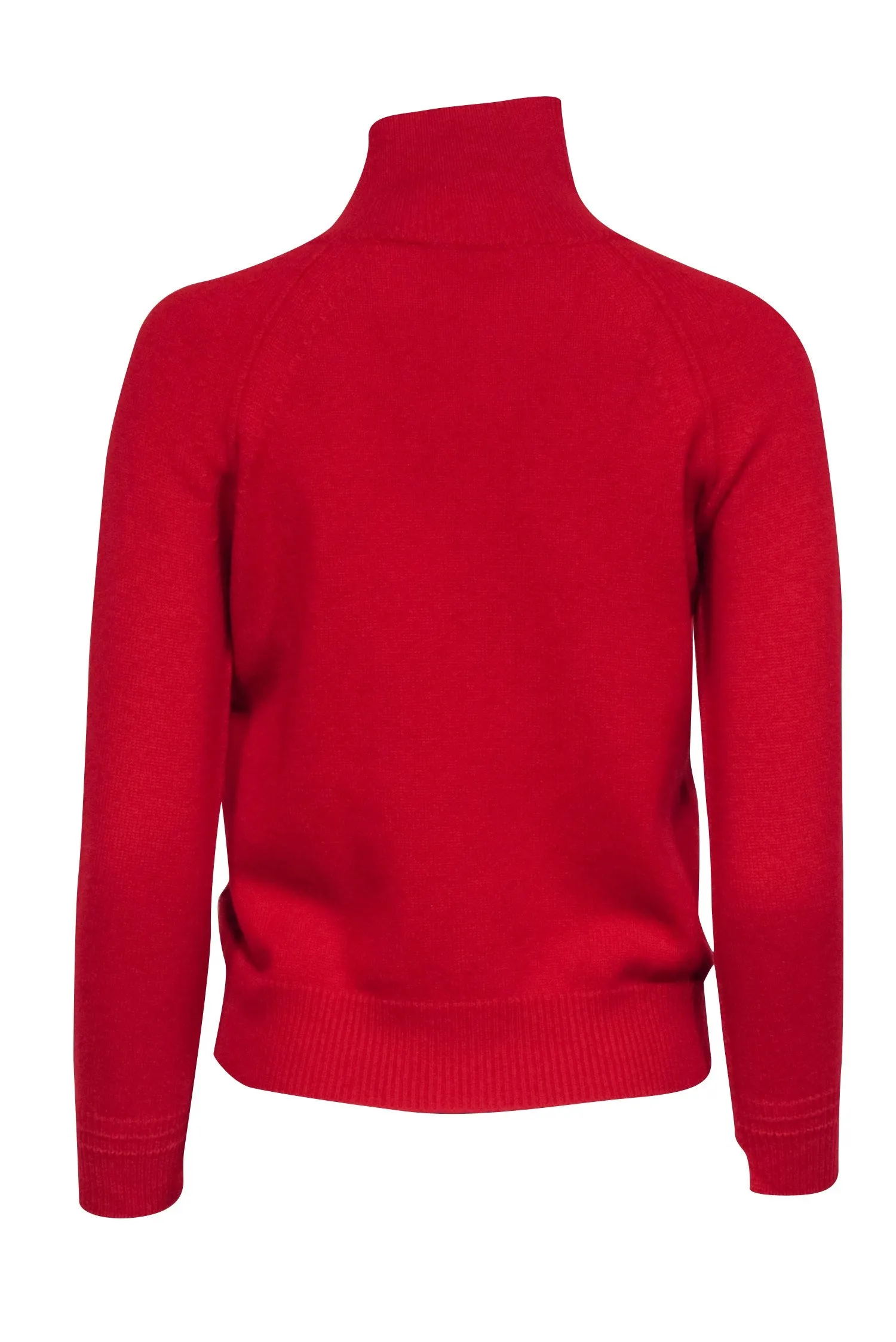 Helmut Lang - Red Cashmere Asymmetrical Turtleneck Sweater Sz S