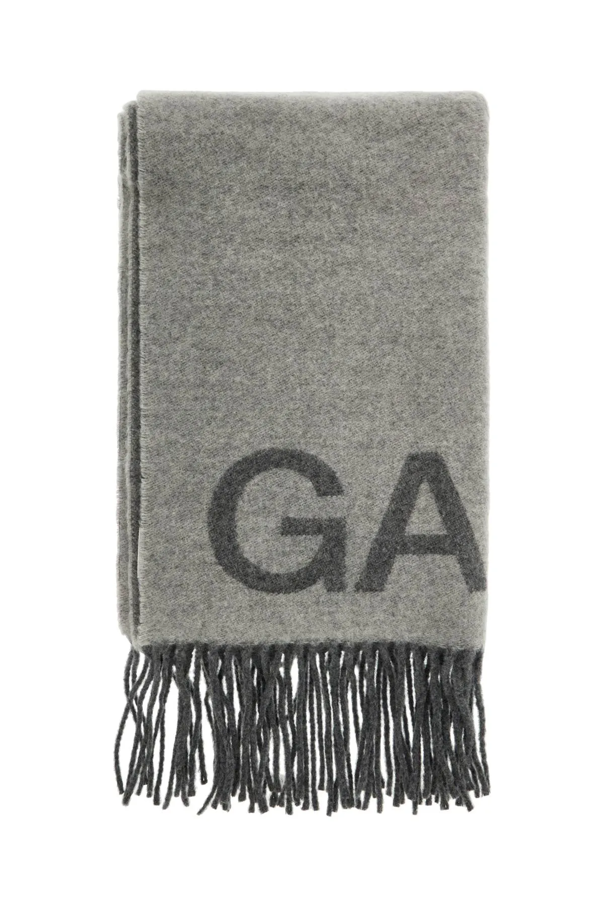 jacquard logo scarf A6030 FROST GRAY