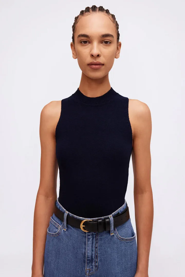 Jonathan Simkhai Tatyana Crewneck Top in Midnight