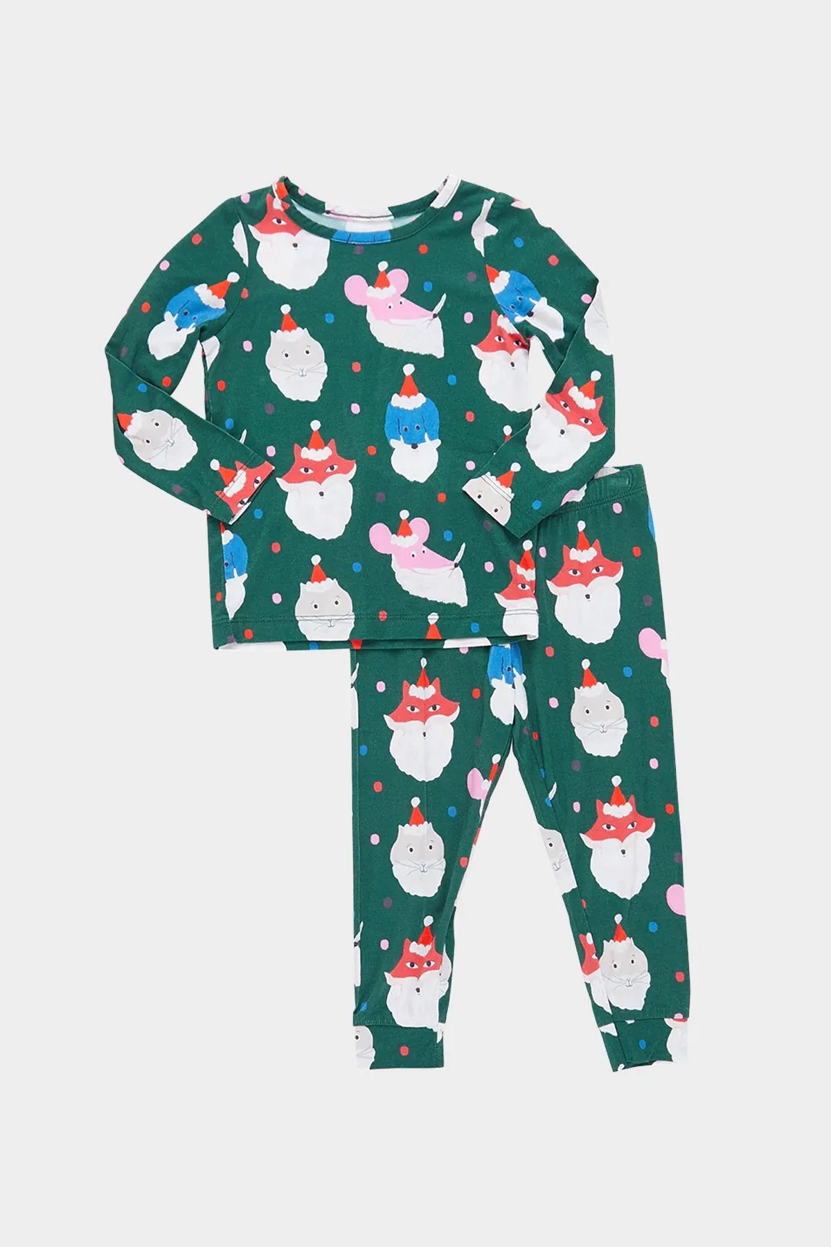 Kids Bamboo PJ Set in Santas Crew