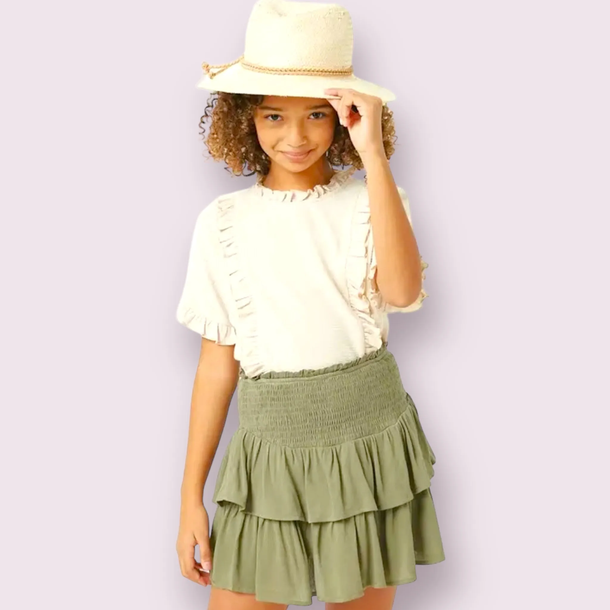 Kids Ruffle Tiered Skort