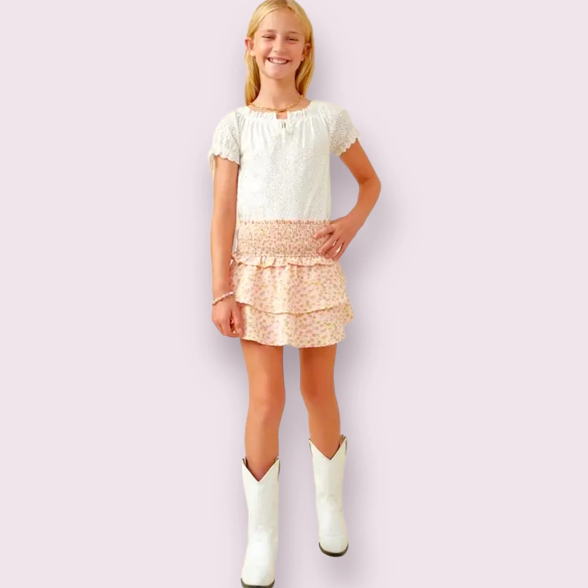 Kids Ruffle Tiered Skort