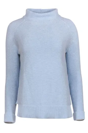 Kinross - Baby Blue Cotton Knit Mockneck Turtleneck Sweater Sz XS