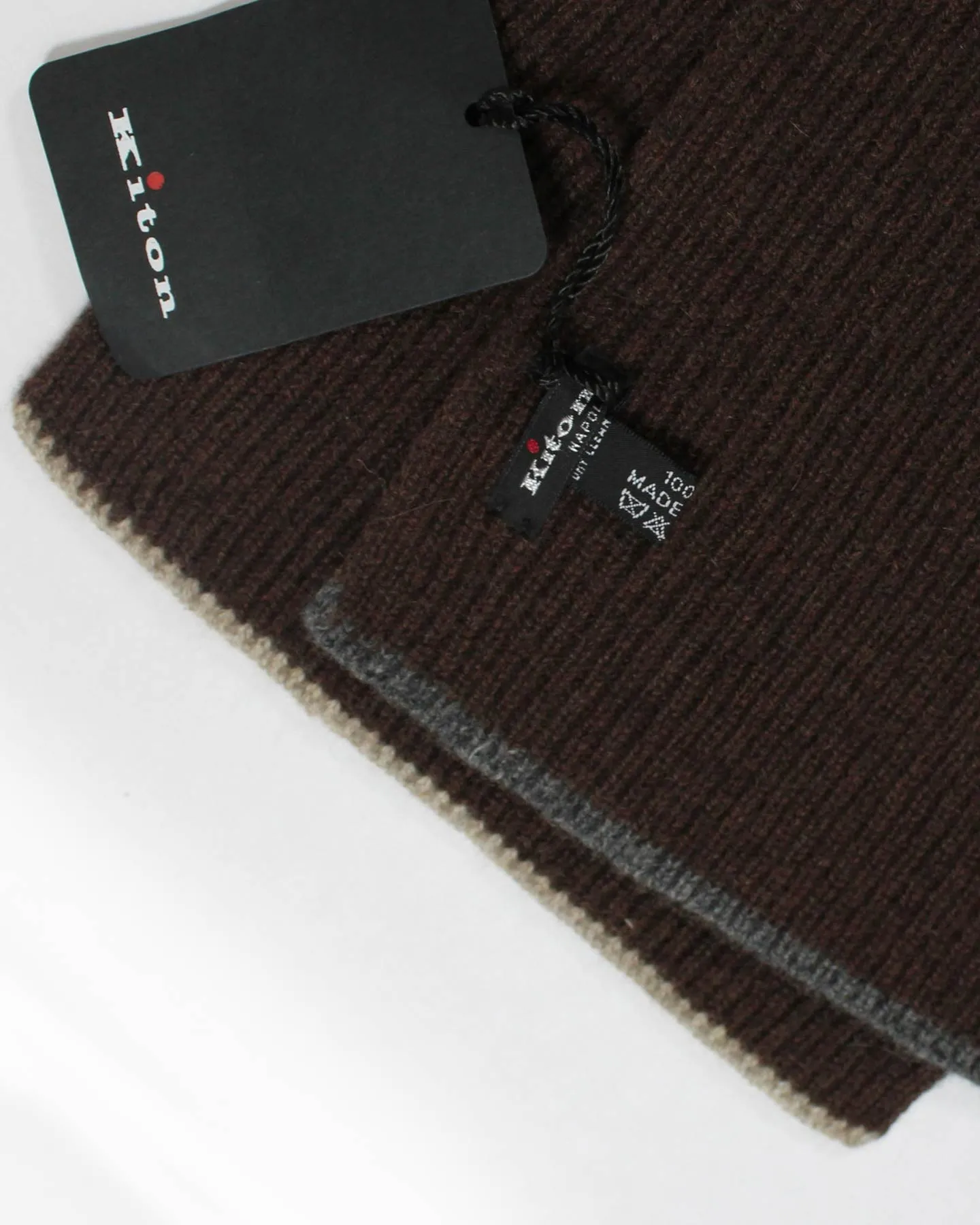 Kiton Cashmere Scarf Dark Brown - Luxury Men Shawl