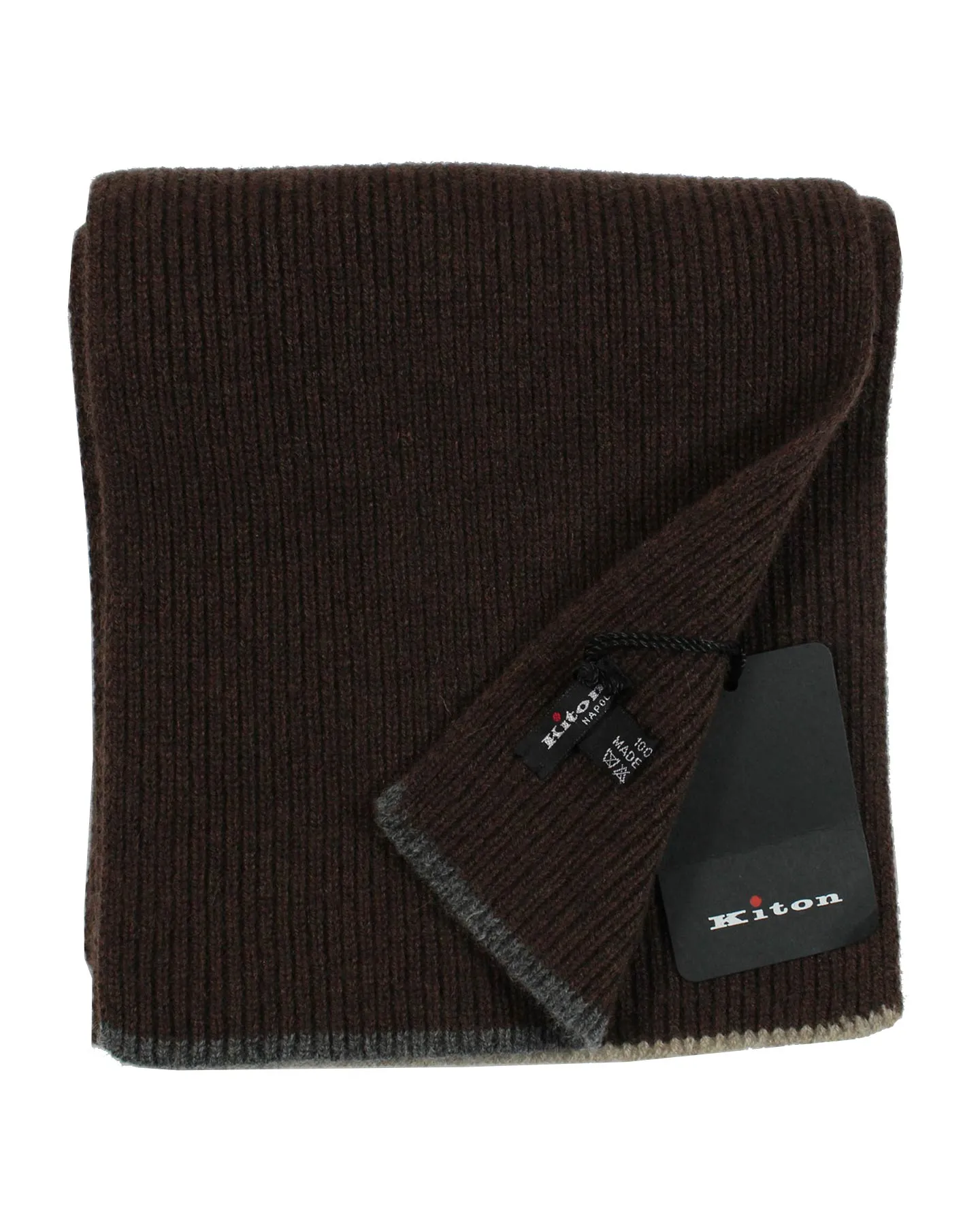 Kiton Cashmere Scarf Dark Brown - Luxury Men Shawl