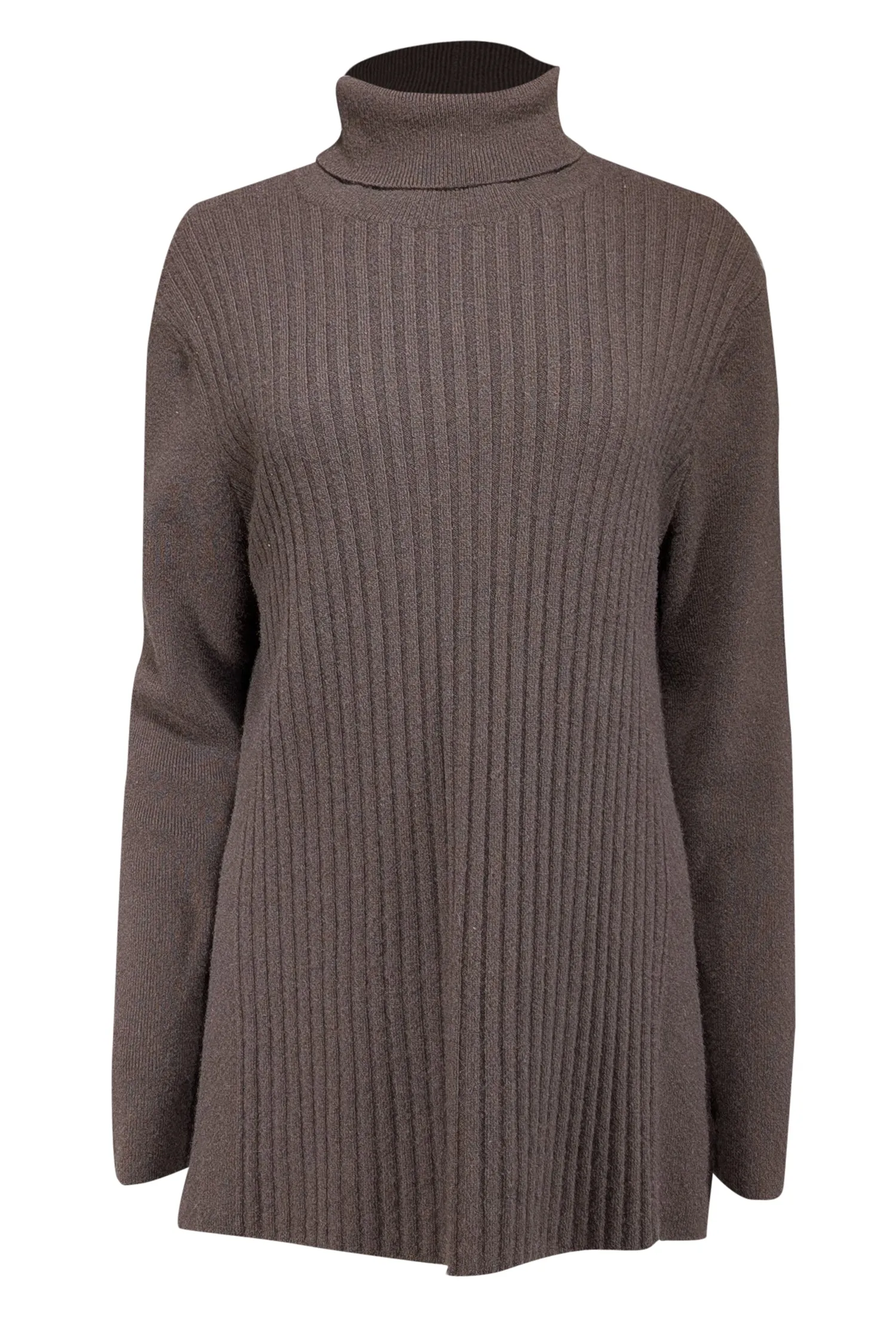 Lafayette 148 - Brown Ribbed Cashmere Turtleneck Sweater Sz XL