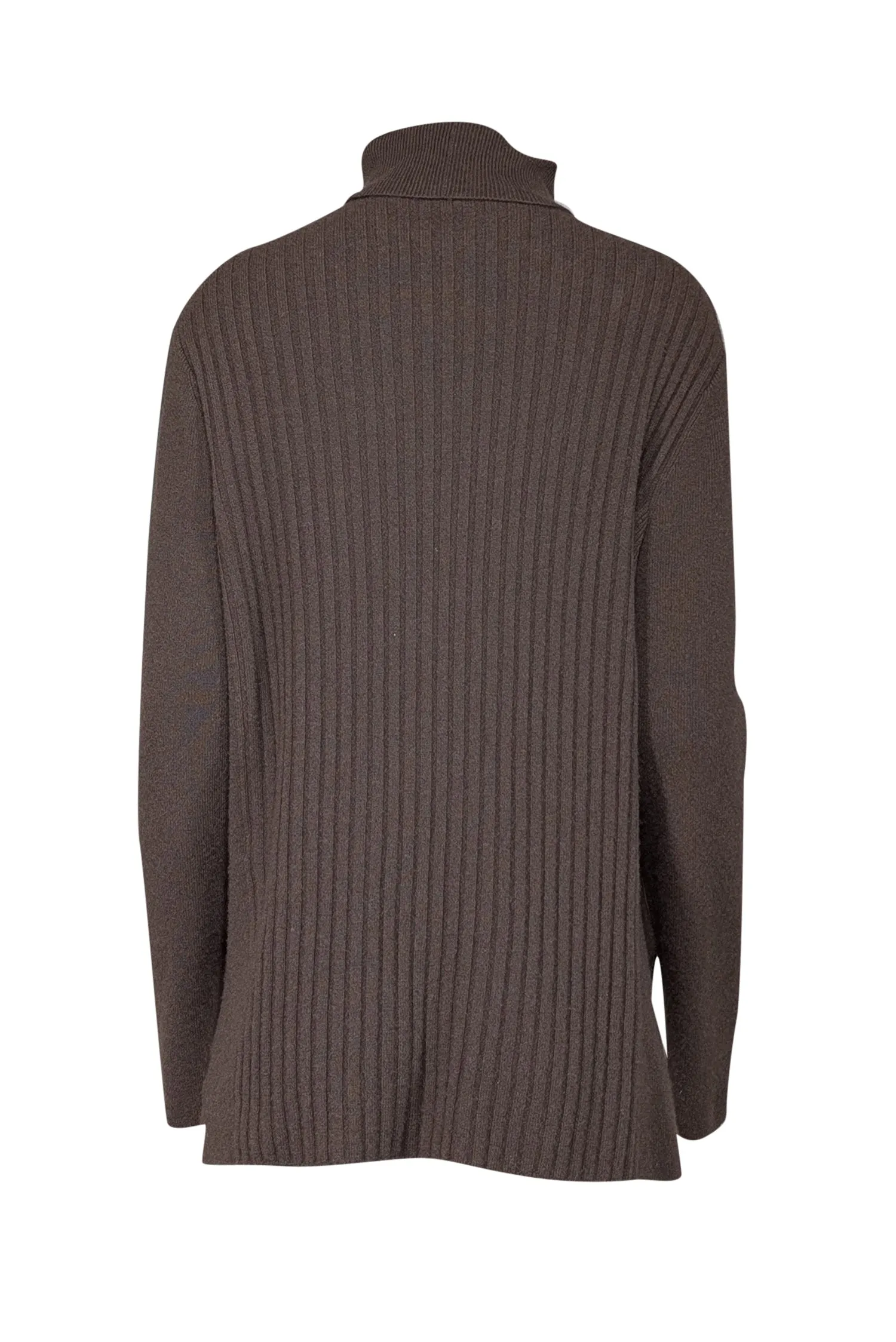 Lafayette 148 - Brown Ribbed Cashmere Turtleneck Sweater Sz XL