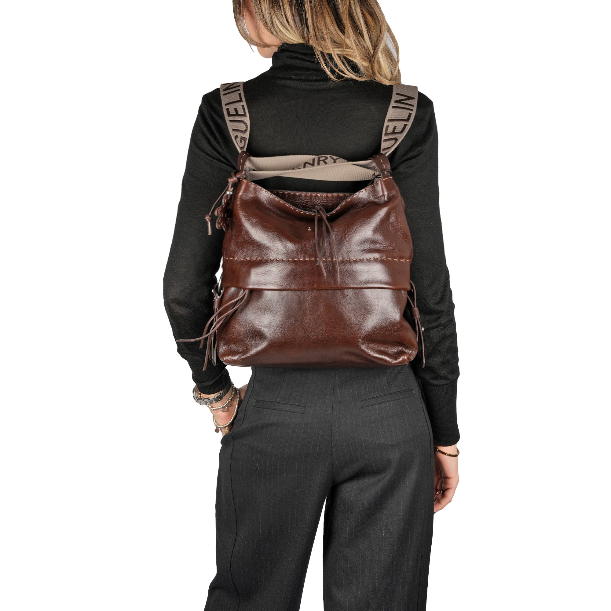 Lara Backpack M HB Vetrato Dark Brown