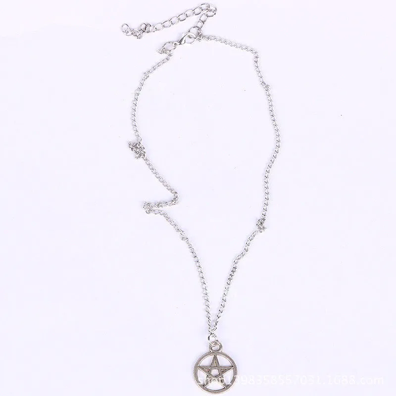 Length 67cm Simple Pentagram Shape Necklace Long Sweater Chain Lovers Necklace Nice Jewelry Accessories SM6