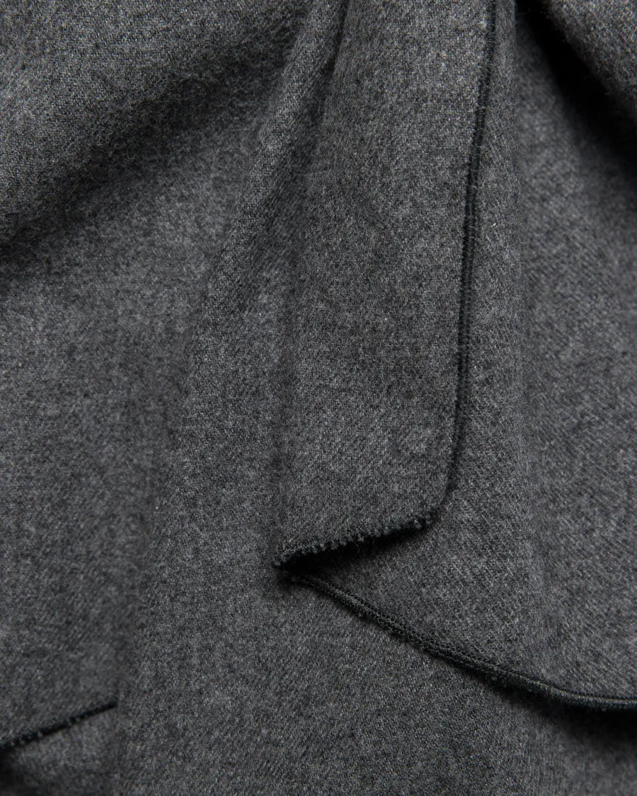 LONG SCARF DARK GREY BRUSHED TWILL