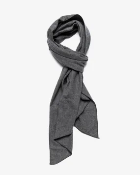 LONG SCARF DARK GREY BRUSHED TWILL