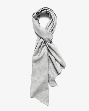 LONG SCARF LIGHT GREY BRUSHED TWILL