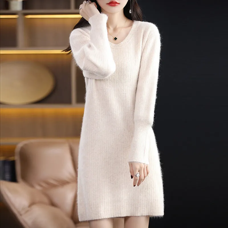 Long Sweater Woolen Skirt Top