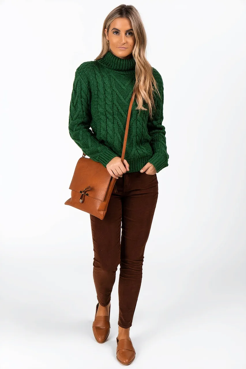 Maddalina Cable Turtleneck Sweater