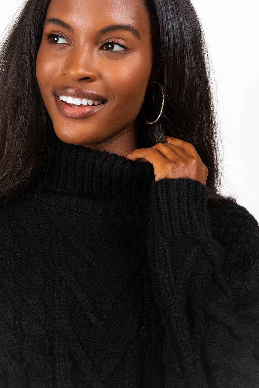 Maddalina Cable Turtleneck Sweater