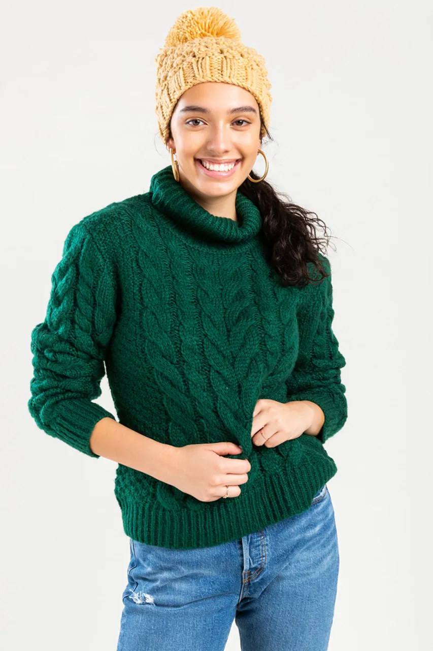 Maddalina Cable Turtleneck Sweater