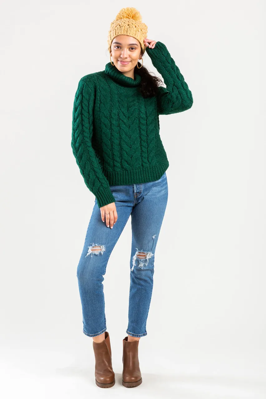 Maddalina Cable Turtleneck Sweater