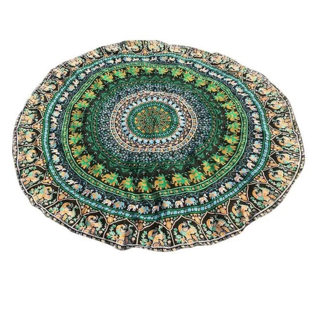 Mandala Towel Round Beach Towel Printed Geometric Bohemian Tapestry Picnic Towel Blanket Sobretudo Feminino#0521 SM6