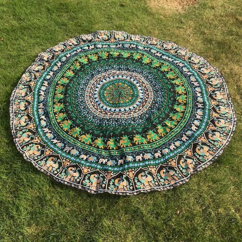 Mandala Towel Round Beach Towel Printed Geometric Bohemian Tapestry Picnic Towel Blanket Sobretudo Feminino#0521 SM6