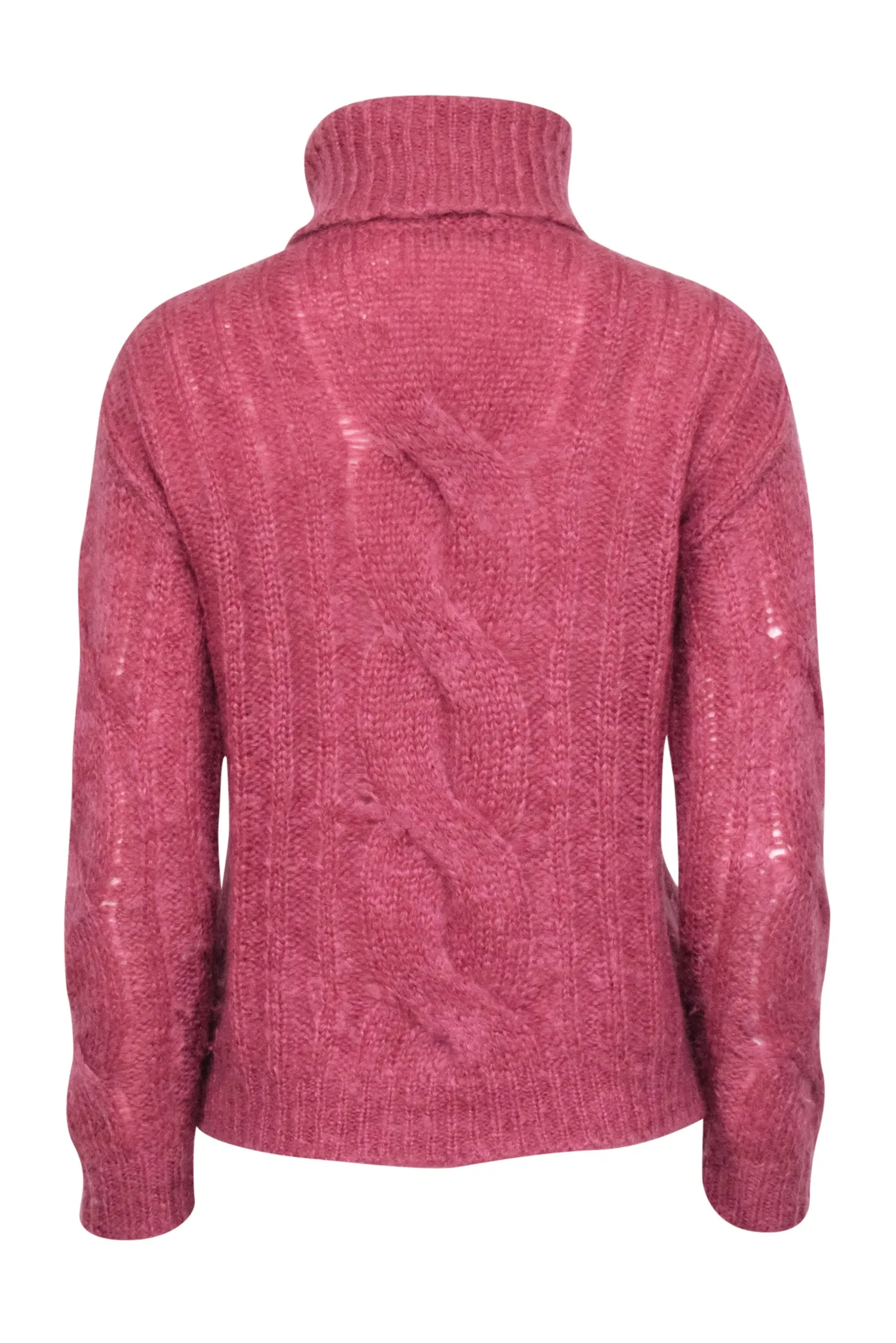 Max Mara - Pink Mohair Blend Turtleneck Sweater Sz XS