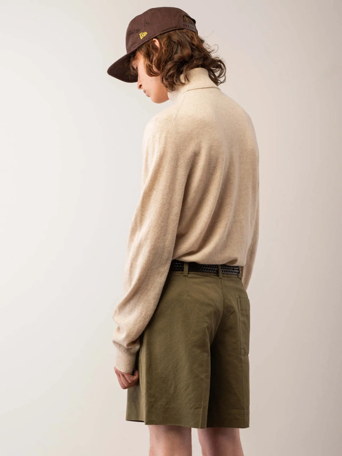 Men Turtleneck Sweater - Oatmeal