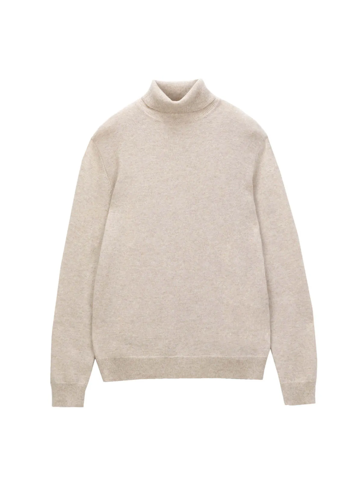 Men Turtleneck Sweater - Oatmeal