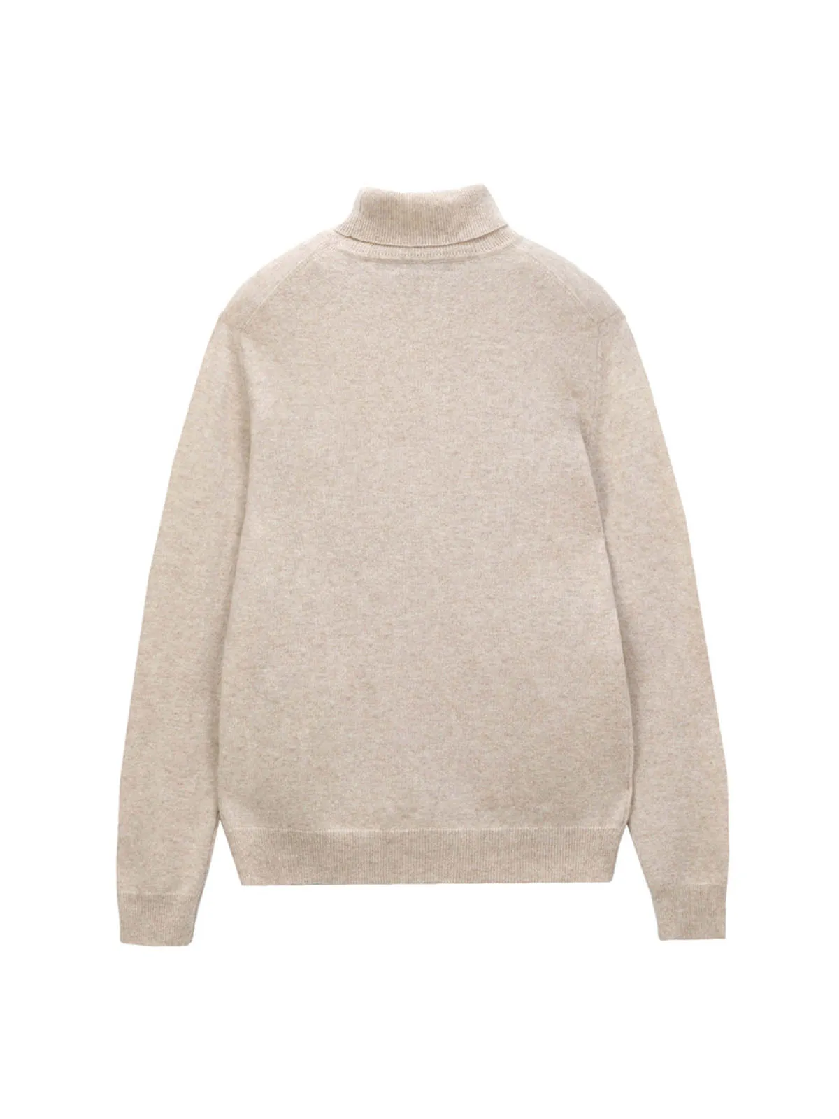 Men Turtleneck Sweater - Oatmeal