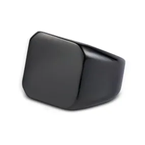 Men’s Black Square Signet Ring