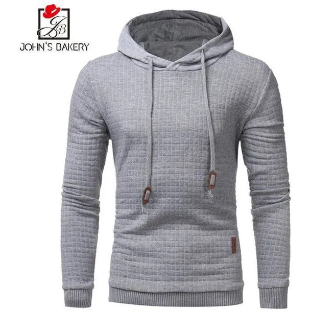 Men's Plaid Drawstring Casual Hoodie