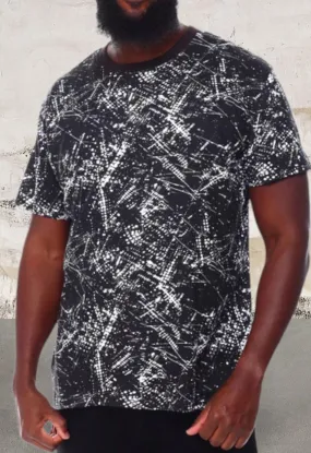 Men's short sleeve over print crewneck top