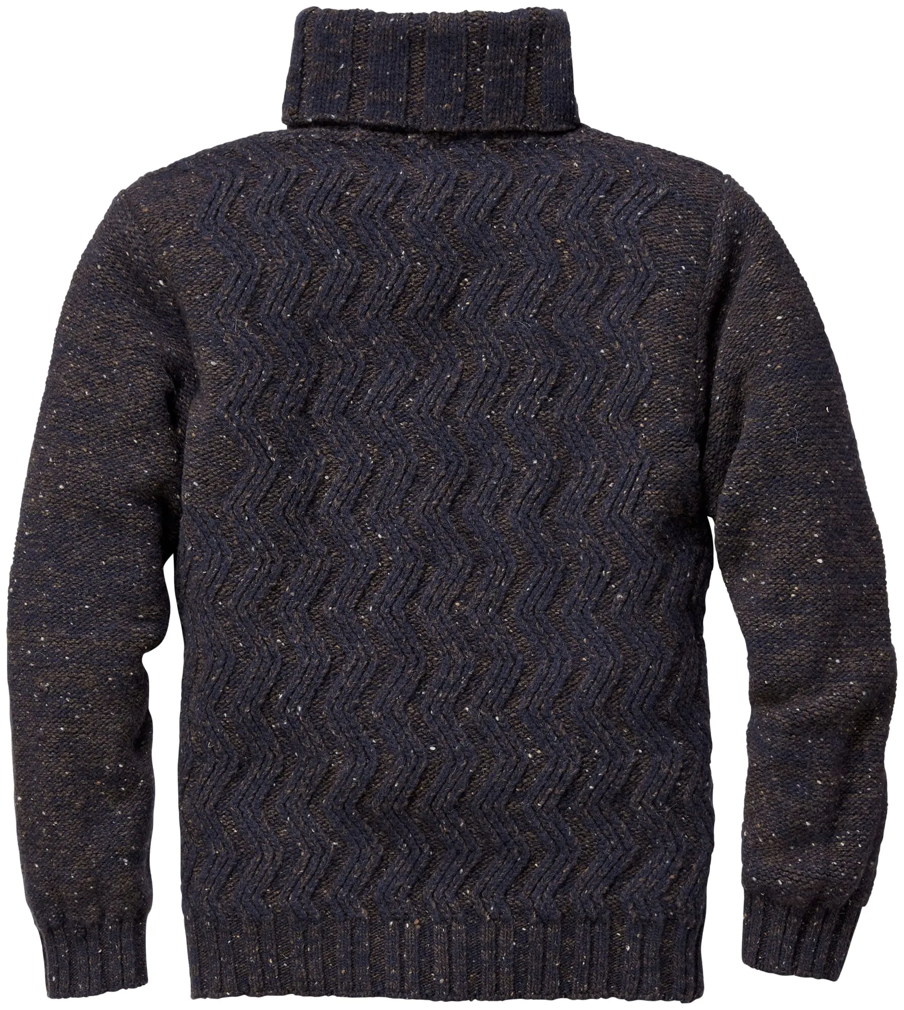 Mens turtleneck sweater, Blue-Brown | Manufactum