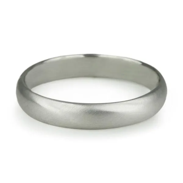 Men’s White Gold Straight Edge Band