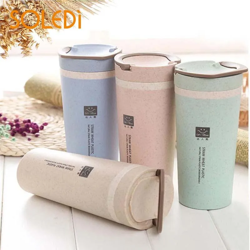 New Insulated Cup Wheat Straw Carry Nordic Flour Handy Cup