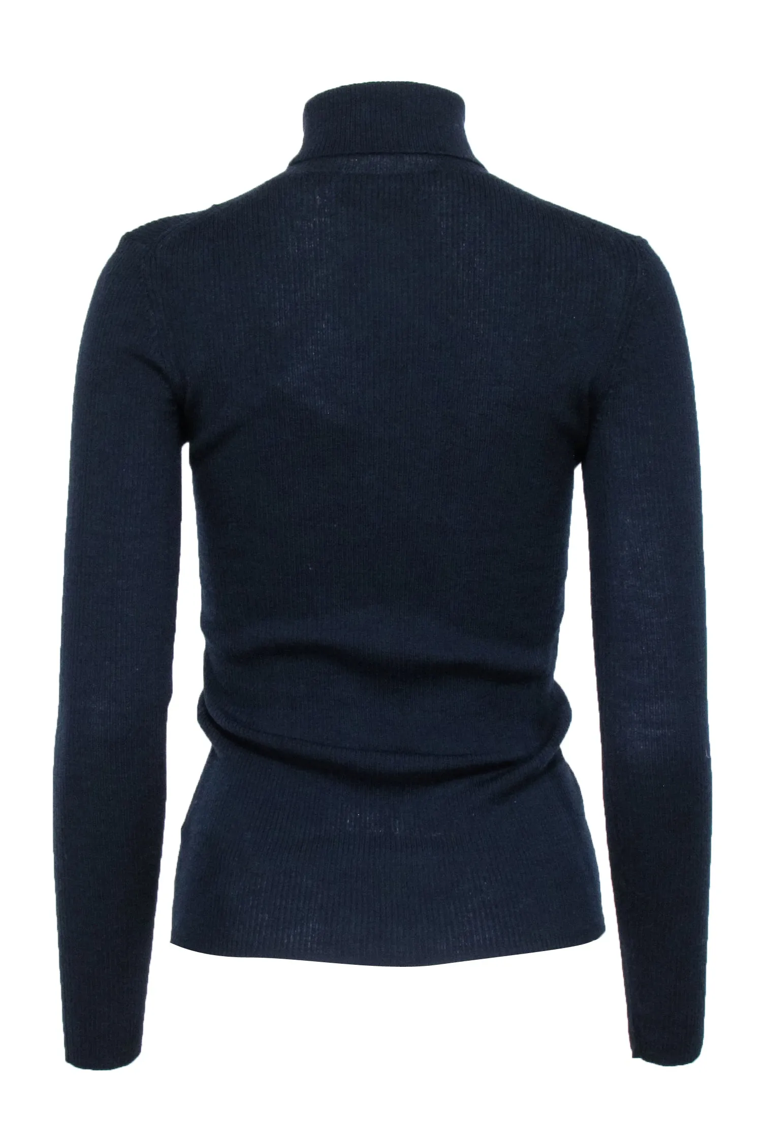 Norse Projects - Navy Merino Wool Ribbed Knit Turtleneck Sweater Sz XS