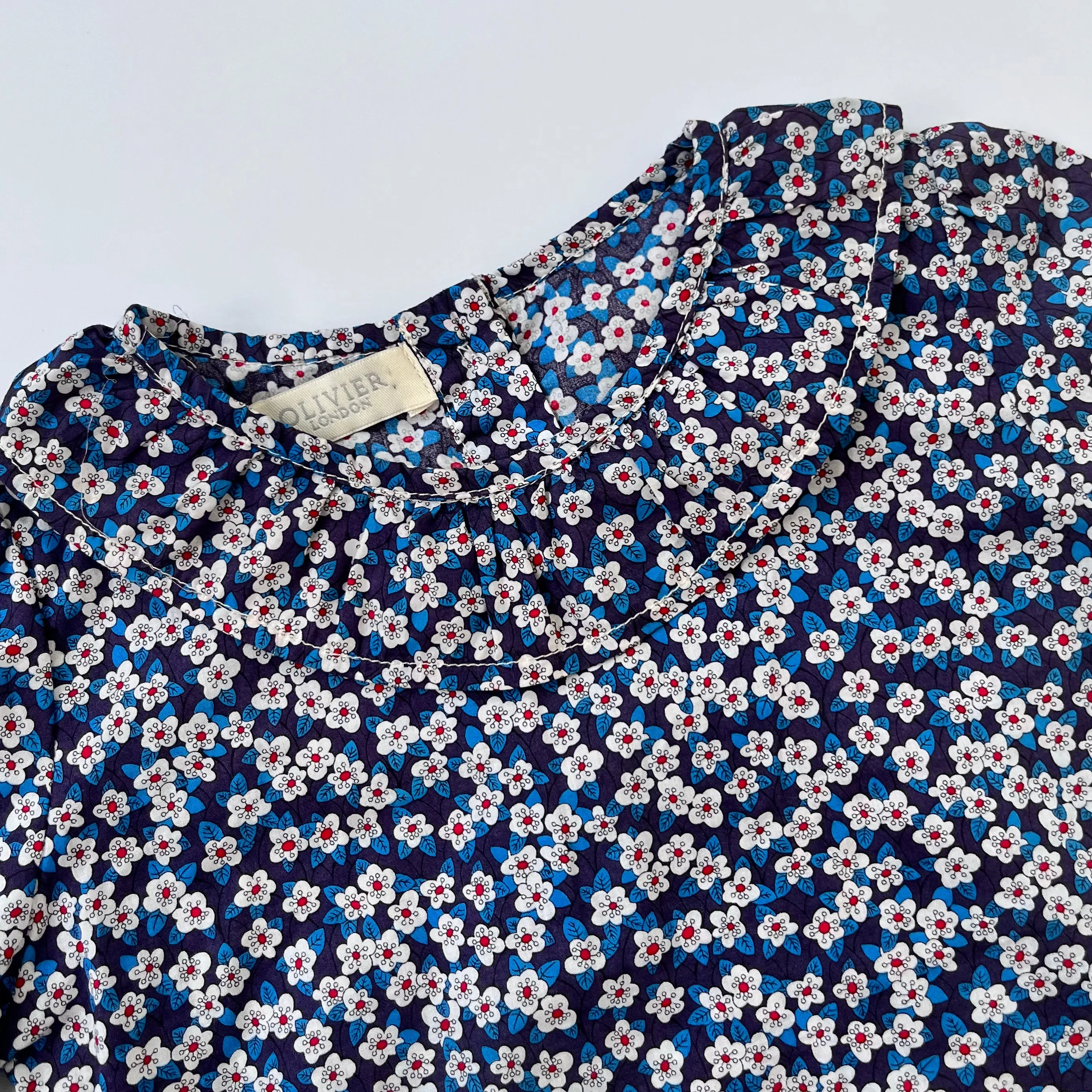 Olivier London Blue Liberty Print Blouse: 2-3 Years