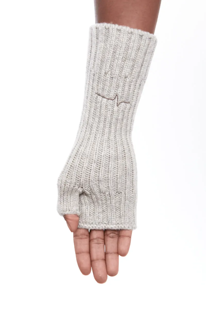 OYSTER GREY STITCHING WOOL GLOVES