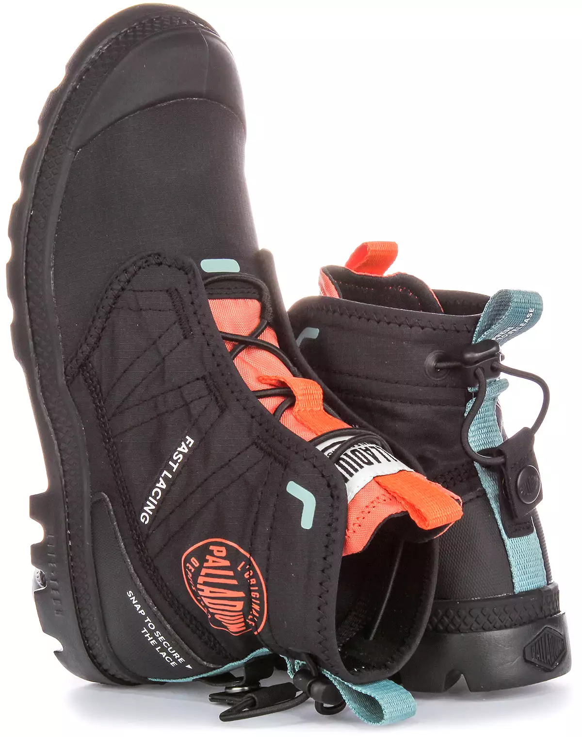 Palladium Pampa Travel In Black Orange Boots