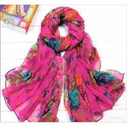 Pastoral Style Scarves Women Soft Silk Blend Floral Print Scarf Wrap Women Pretty Elegant Accessories Scarves SM6