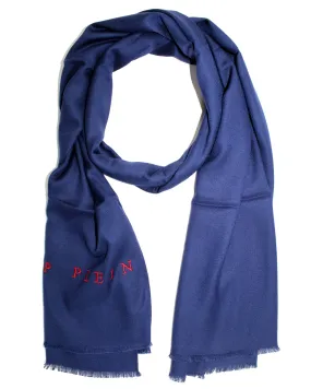 Philipp Plein Scarf Navy Red Logo - Unisex Shawl FINAL SALE