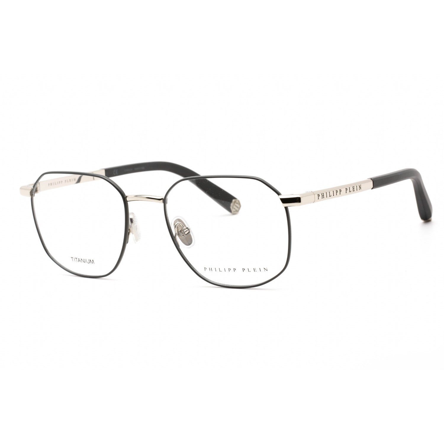 Philipp Plein VPP020M Eyeglasses Shiny Palladium / Clear Lens