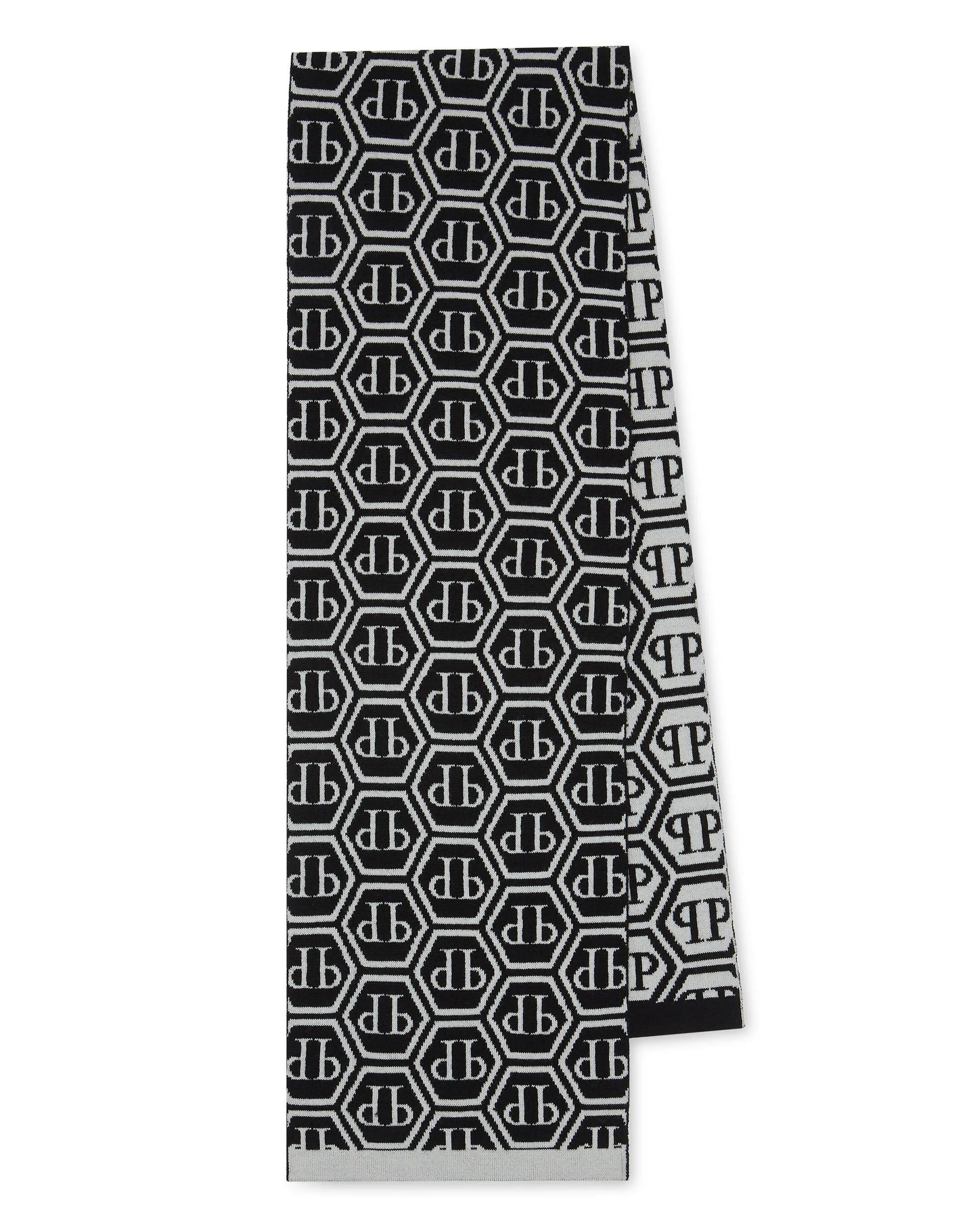 PHILIPP PLEIN Woolen Long Scarf 180X30 Monogram