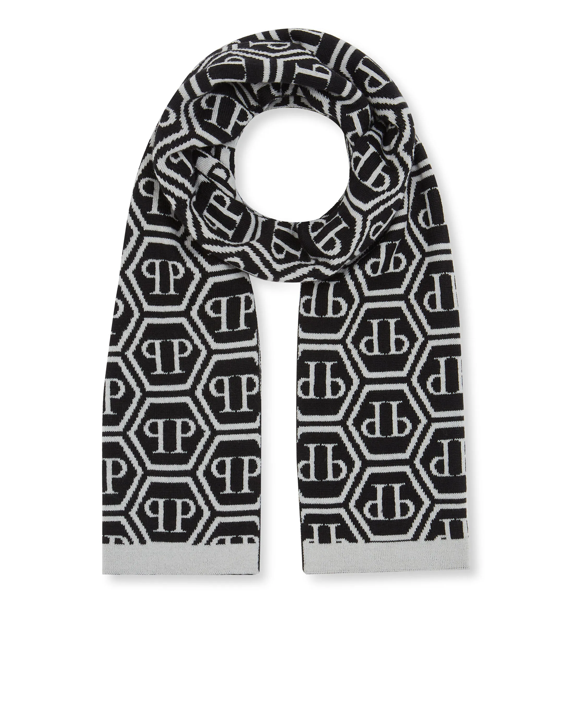 PHILIPP PLEIN Woolen Long Scarf 180X30 Monogram